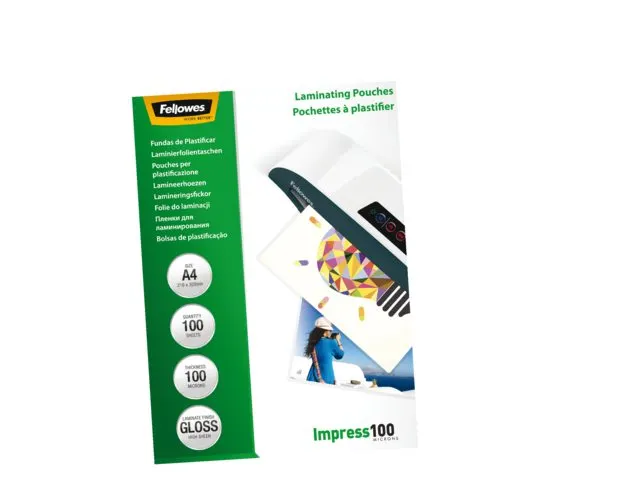Lamineerhoes Fellowes A4 2x100 Micron glanzend
