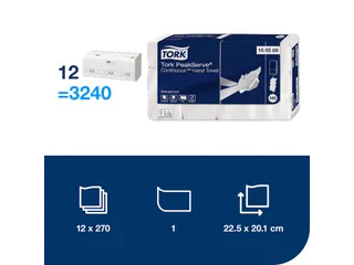 Tork 100589 PeakServe Continu Handdoek Advanced H5 1-laags 12x270 vel - 6