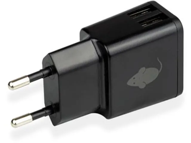 Dual Usb Oplader - Zwart