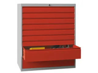 ladekast,HxBxD 1200x1023x600mm,9lade(n),cil.slot,RAL7035,front RAL3000 - 3
