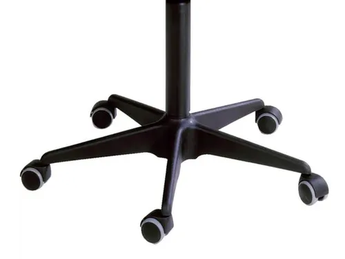 Draaikruk 420-550mm Beuken Gasveer Zwart Voetkruis Staal Wielen