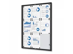 Vitrinekast Mededelingenbord Indoor Economy 9xA4 Zwart