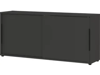 schuifdeurkast,HxBxD 740x1600x400mm,2xhouten vloer,romp grafiet - 1