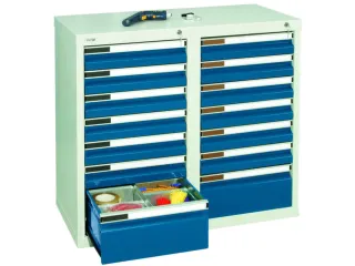 ladekast HxBxD 900x1000x500mm 14laden vergrendeling RAL7035 RAL5010 - 2