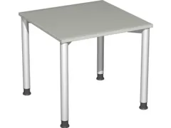 Bureau 4-Poot Hxbxd 680-800X800X800Mm Ronde Buis Lichtgrijs