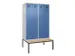 locker met bank,voor scheiding van kleding,HxBxD 2120x1200x815mm,4vak