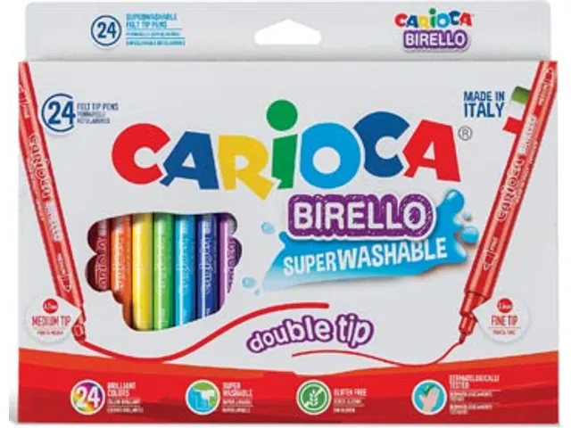 viltstift Dubbelpunter Birello Superwashab 24 stuks