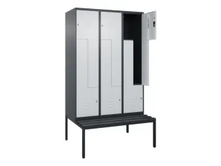 Z-garderobekast,HxBxD 2120x1200x815mm,6vak,vak B 400mm,cil.-slot - 2