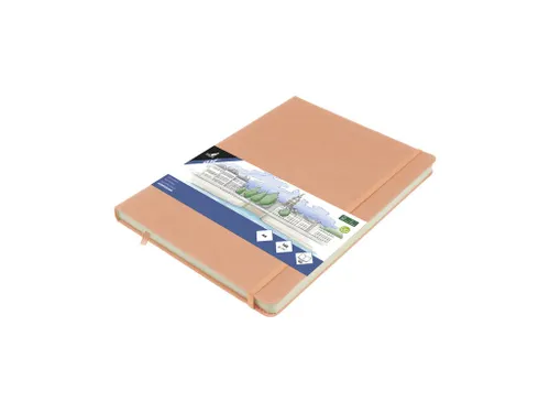 Schetsboek Kangaro A4 oud roze PU HC 80 blad 140gr roomwit met elastie