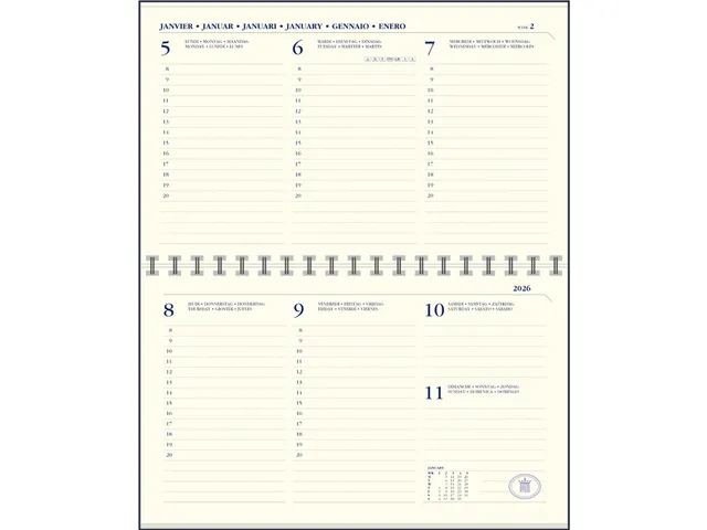 Agendavulling 2026 Ryam Memoplan 7 Compact 7 dagen/2pagina's landscape