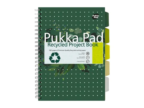 Projectboek Pukka Pad Recycled A4 lijn 5-tabs 4-gaats 200 pagina's 80g