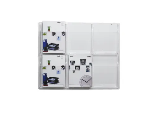 wandfolderhouder HxBxD 625x766x51mm 6xDIN A4 planken transparant