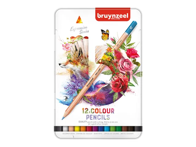 Crayon de couleur Bruynzeel Expression boîte métal 12 pièces