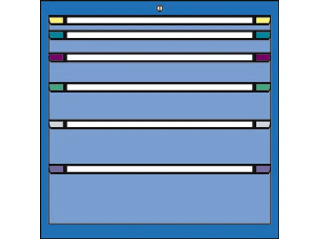ladekast,HxBxD 800x1205x695mm,6lade(n),cil.-slot,RAL7035,front RAL7035