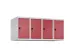 opzetkast,v. locker,4vak.,vak B 300mm,HxBxD 500x1200x500mm