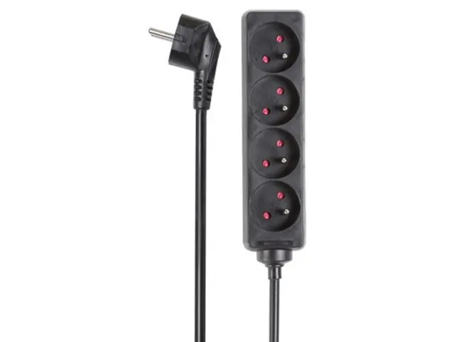 4-Voudige Stekkerdoos - 5m Kabel - Zwart - Penaarde