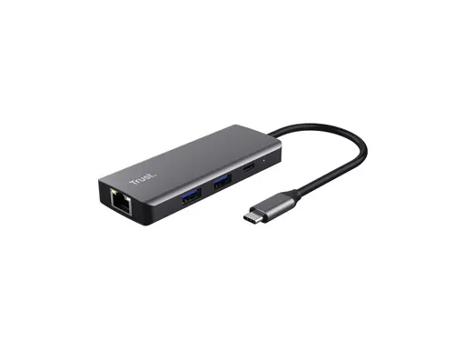 Adapter Trust Dalyx 6-in-1 USB-C multipoort grijs