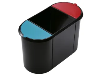 Kunststof Prullenbak Trio Pp Zwart 1x20l 2x9l Hxbxd 350x555x280mm - 1