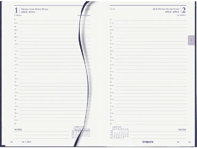 Agenda 2027 Brepols Saturnus Luxe 1dag/1pagina blauw