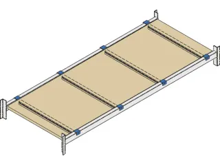 houten vloer,v. palletstelling,BxD 3600x800mm,dikte 38mm,vakl. 2300kg - 3