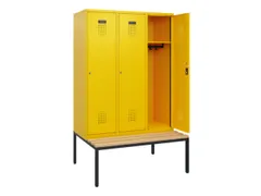 locker met bank,HxBxD 1950x1200x815mm,3vak,vak B 400mm,cilinderslot