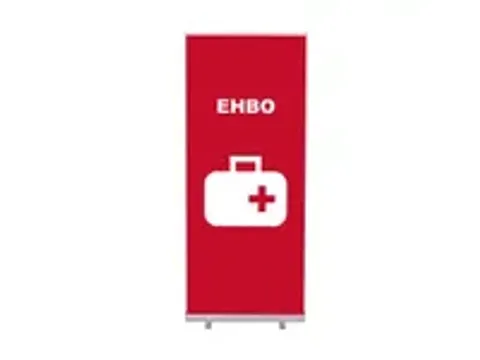 OUTLET Roll-Banner 85x200 complete set met print "EHBO" Rood
