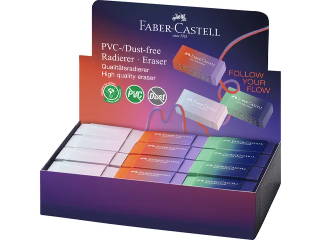 Gomme Faber-Castell PVC Flow Edition présentoir 24 pièces