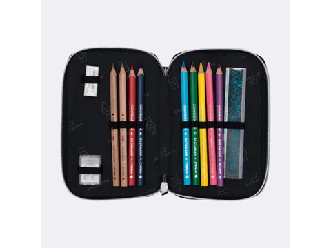 Etui Beckmann gevuld 3-laags 27 dlg Magic League black Inhoud: 2x jumb