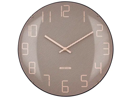 Wandklok Nextime dia 35cm bolvormig glas roze kunststof Shade