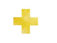 Vloermarkeringssticker in Kruisvorm Geel 150x150mm