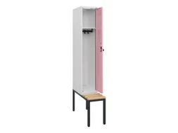 locker met bank,HxBxD 1950x300x815mm,1vak,vak B 300mm,draaigrendel