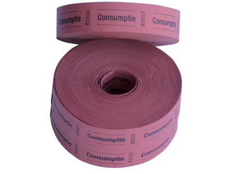 Consumptiebon Combicraft 57x30mm 2-zijdig 2x1000 stuks rood