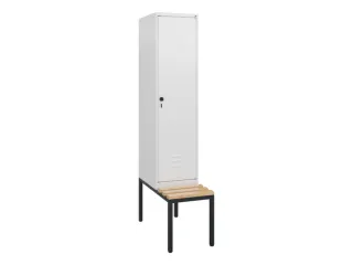 locker met bank,HxBxD 1950x400x815mm,1vak,vak B 400mm,draaigrendel - 1