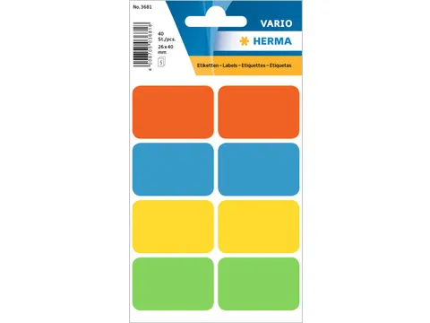 HERMA 3681 Universele etiketten 25x40mm Assorti 40 stuks