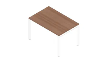 bureau HxBxD 730x1200x800mm blad canaletto-hout 4-voeten wit - 2