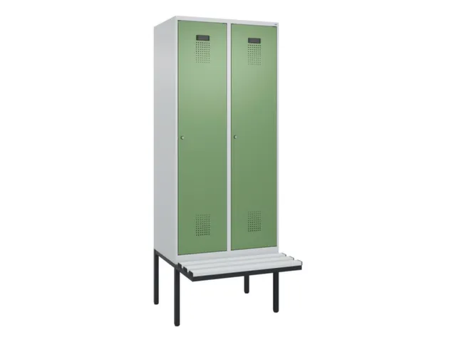 locker met bank,voor scheiding van kleding,HxBxD 2120x800x815mm,2vak