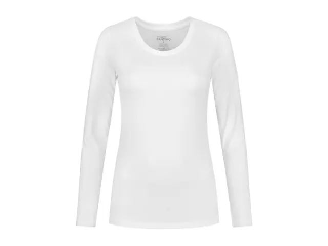 Santino Juna dames T-shirt met lange mouwen, wit, maat L, per stuk