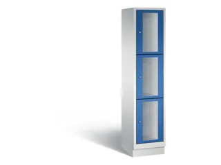 Lockerkast 1800x420x500mm 1x3 vakken Cilinderslot, Sokkel, RAL5010 - 2