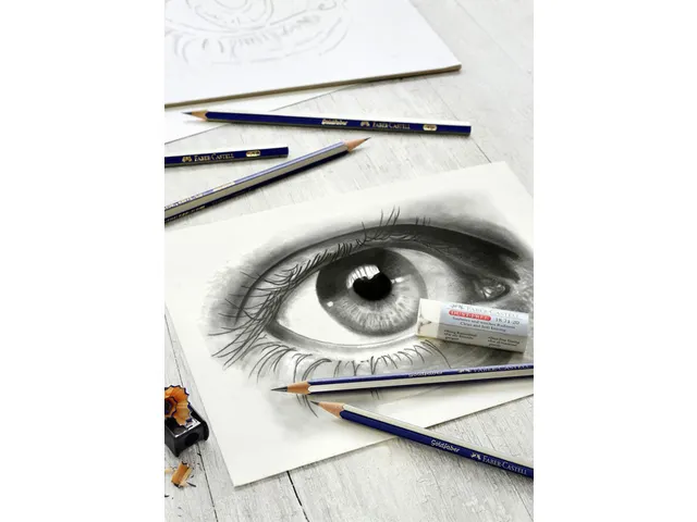 Potlood Faber-Castell 6 hardheden inclusief puntenslijper en gum