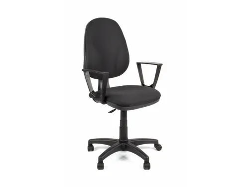 Bureaustoel EN1335 Linea Tiger 01 zwart/zwart met armleuning