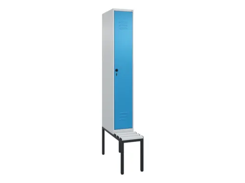 locker met bank,HxBxD 2120x300x815mm,1vak,vak B 300mm,draaigrendel