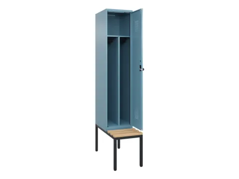 locker met bank,voor scheiding van kleding,HxBxD 2120x400x815mm,1vak