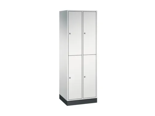Dubbeldekse garderobekast,RAL 7035,HxBxD 1950x620x500mm,2x2vak.