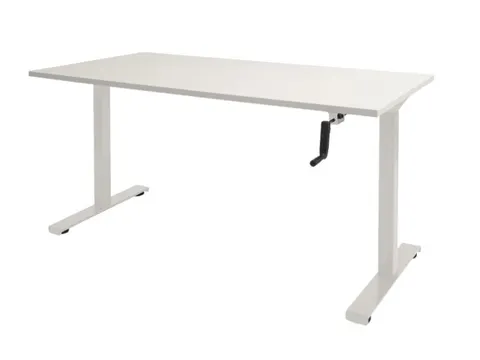 Dextro Slinger Bureau Zit-sta T-poot 180x80 Krijtwit 25mm Wit