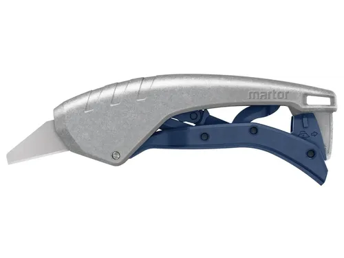Veiligheidsmes Martor Secunorm 610 XDR trapezium 32mm met holster zilv