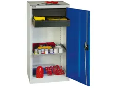 Gereedschapskast 1000x500x500mm 1legbord 2laden Ral7035 Front Ral5010