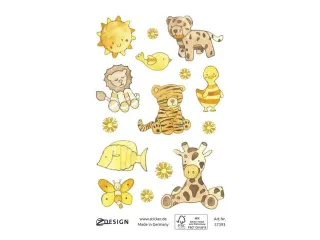Papieretiket Z-design Speelgoeddieren, pakje à 1 vel - 2