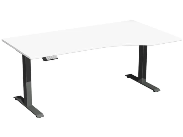 In hoogte verstelbaar bureau in vrije vorm,HxBxD 630-1280x1800x1000mm