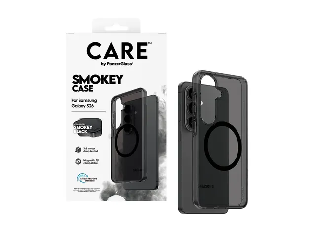 PanzerGlass CARE by Smokey Case w. Black Qi Samsung Galaxy S26,