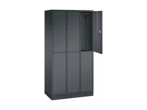 Dubbeldekse garderobekast,HxBxD 1950x920x500mm,3x2vak.,vak B 260mm